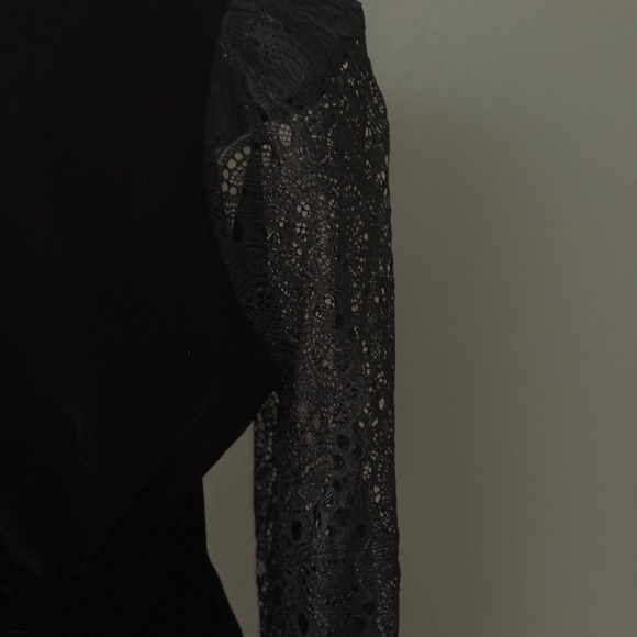 The Vampire's Wife X H&M Black Velvet Lace Neo Gothic Mini Dress Sz L Halloween - Picture 4 of 15